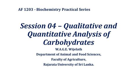 Biochemistry Practical Session 04 Qualitative And Quantitative Analysis Of Carbohydrates Youtube