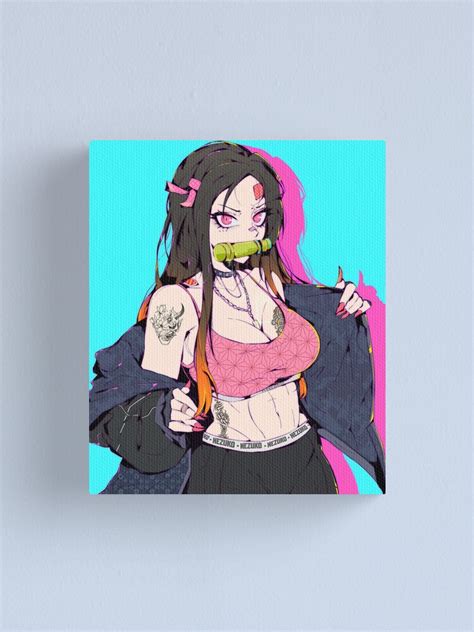 Kamado Nezuko Big Tits And Tattoos Demon Slayer Kimetsu No Yaiba Canvas Print For Sale By