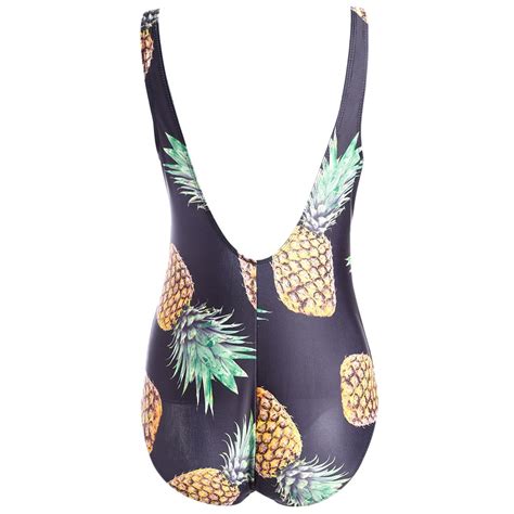 One Piece Swim Suit Pineapple Print Plus Size One Piece Suits Women