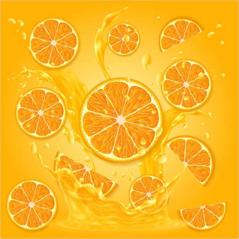 Premium Vector A Picture Of Oranges And A Splash Of Water With The