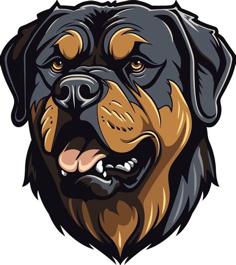 Powerful Rottweiler Dog Head Illustration Perfect For Logos Branding