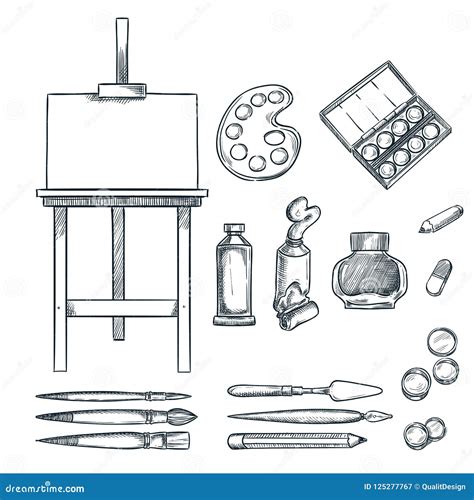 Easy Drawing Of Art Supplies At Pete Otter Blog
