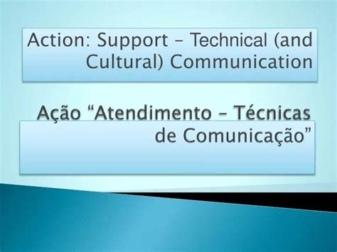 PPT Ação Atendimento Técnicas de Comunicação PowerPoint