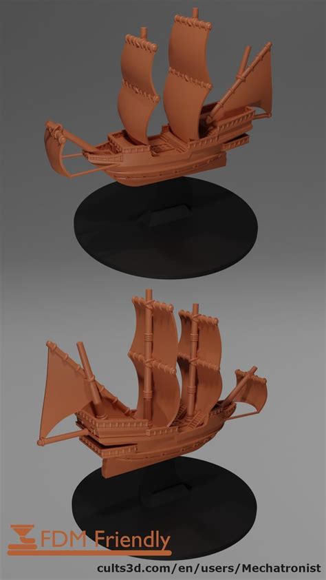 Space Galleon Ship Model For Dnd Spelljammer Stl For D Printing