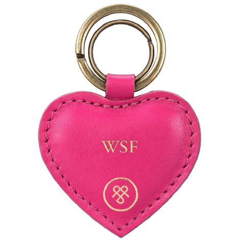 Personalised Heart Shaped Leather Key Ring Mimi Nappa By Maxwell Scott