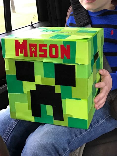 Pin By Rose York On Valentine’s Day Arts And Crafts Minecraft Valentines Box Valentine Box