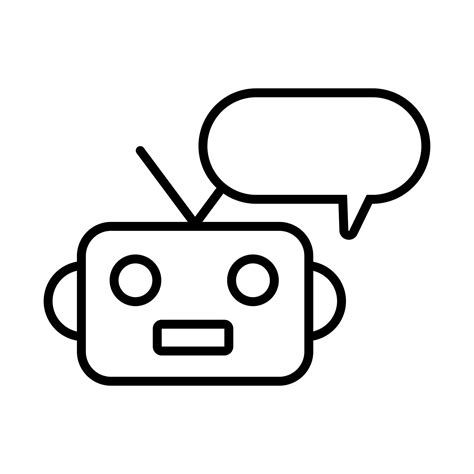 robot with speech bubble line style 2576047 Vector Art at Vecteezy