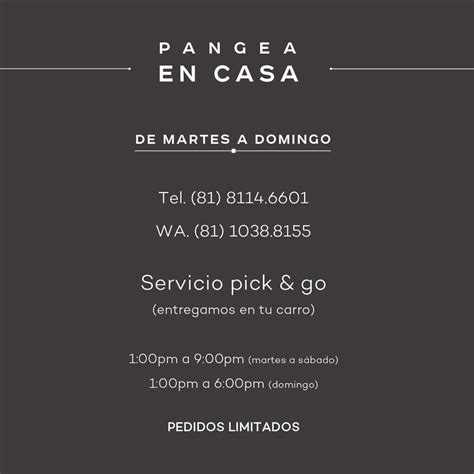 Menu at PANGEA restaurant, San Pedro Garza García, Av. del Roble 660