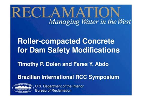 Pdf Roller Compacted Concrete For Dam Safety Pdf Fileroller