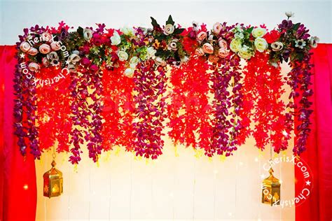 Ganpati Decoration With Artificial Flowers