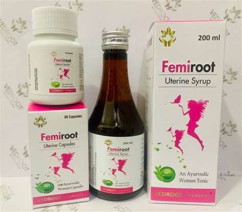 Ayurvedic Uterine Tonic With Capsulesfemiroot 200ml30cap At Rs 360bottle In Panchkula