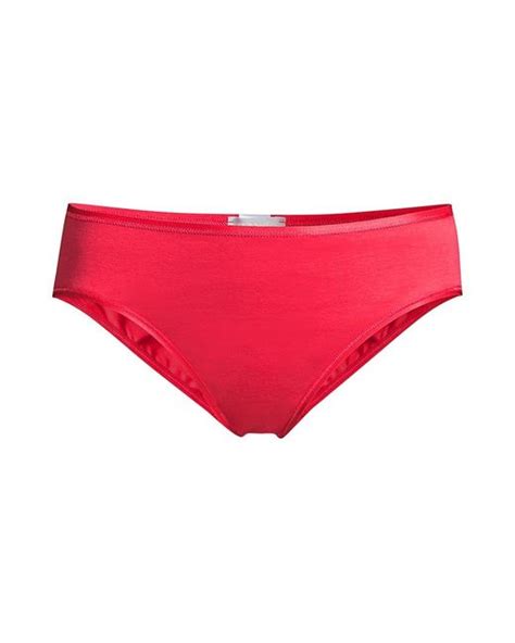 Hanro Cotton Seamless High Cut Full Brief In Red Lyst