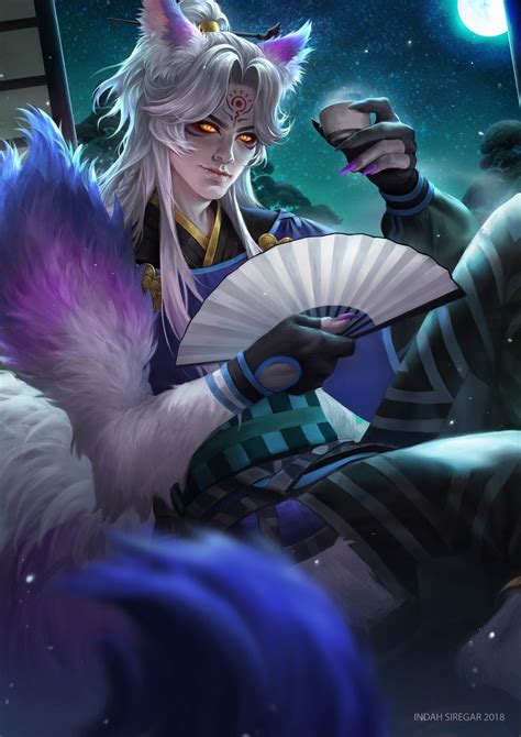 Youko Onmyoji Fan Art Indah Siregar On ArtStation At Https