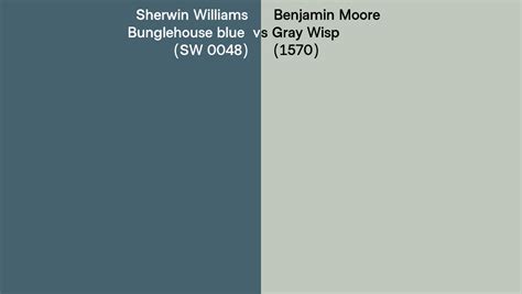 Sherwin Williams Bunglehouse Blue Sw 0048 Vs Benjamin Moore Gray Wisp