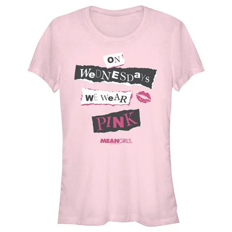 Junior S Women Mean Girls On Wednesdays We Wear Pink Burn Book T Shirt