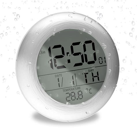 Fashion Waterproof Bathroom Wall Clock Suction Cup Shower Clock With