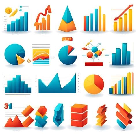 Coleção de ilustrações de gráficos conjunto de vetores infográficos