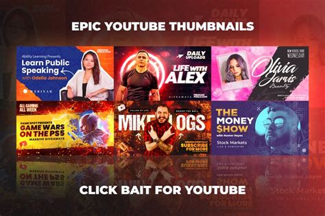 Epic Youtube Thumbnail Templates Set 1173371