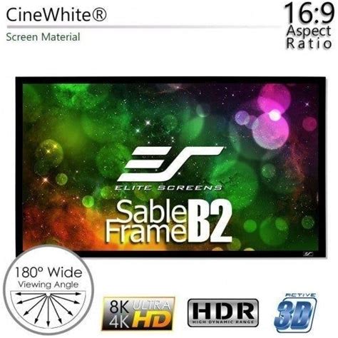 Elite Screens Sable Frame B2 120 Inch Diag 169 Active 3d 4k 8k