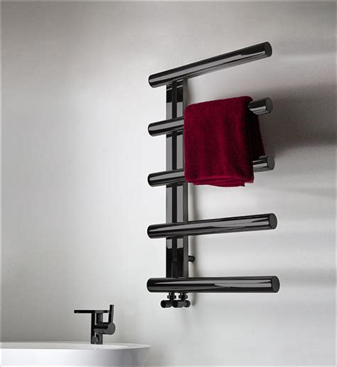 Black Chrome Tubular Towel Warmer Black Chrome Towel Rails