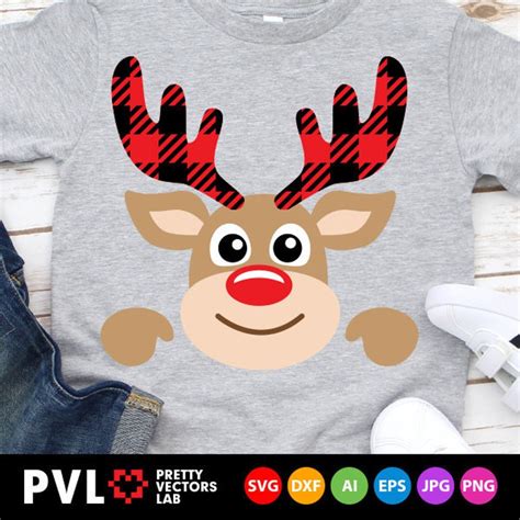 Christmas Svg Buffalo Plaid Reindeer Svg Boy Reindeer Svg Etsy Canada