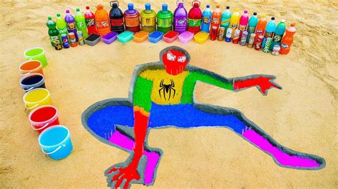 How To Make Rainbow Spiderman With Orbeez Fanta Coca Cola Vs Mentos