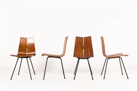 Set Of Ga Chairs By Hans Bellmann Model In Molded Plywood Of The Fifties