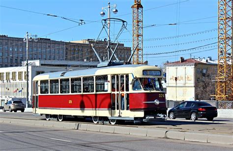 Retro Tram In Moscow Editorial Stock Image Image Of Road 53162854