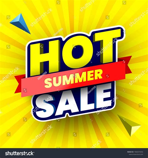 Hot Summer Sale Banner On Yellow Stock Vector (Royalty Free) 1982874353 | Shutterstock