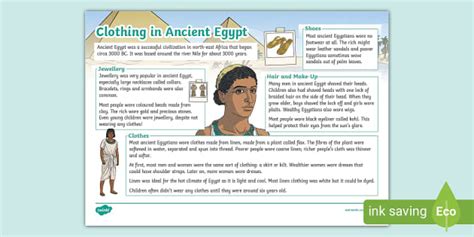 Ks Ancient Egyptian Clothing Fact File Lehrer Gemacht