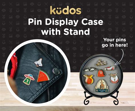 Pin Display Case With Stand Kudos Lapel Pin Collection Shadow Box