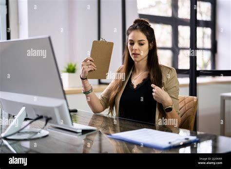 Hot Office Weather Man Sweating At Work Stock Photo Alamy