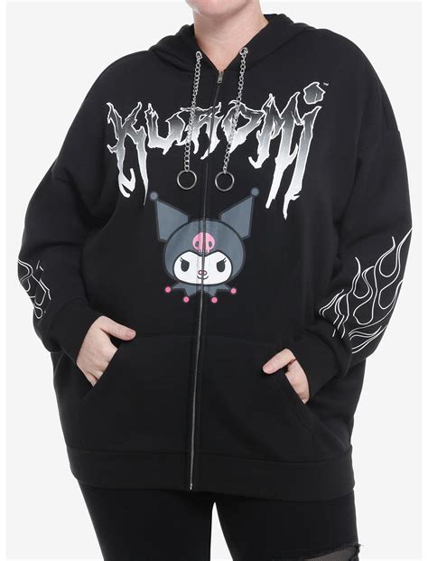 Kuromi Flames Metal Girls Hoodie Plus Size Hot Topic