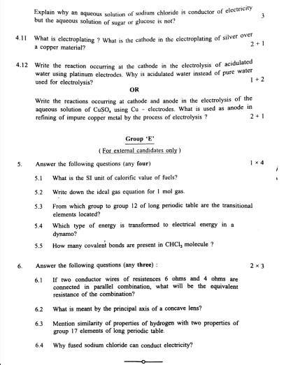 Wbbse Class Physical Science Question Paper Pdf