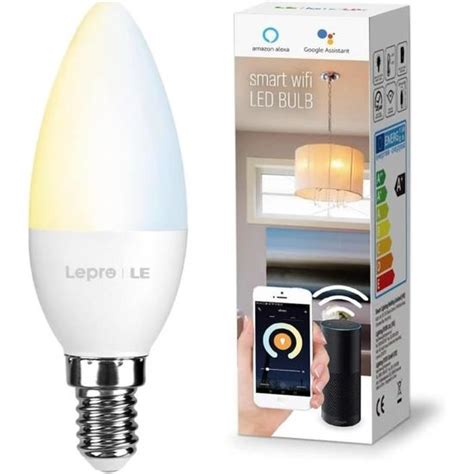 Lepro Ampoule Connectée E14 Ampoule E14 WiFi LED 4 5W 385LM CCT 2700K