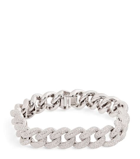 Shay White Gold And Diamond Jumbo Pav Link Bracelet Harrods Us