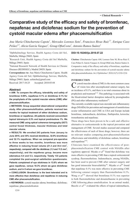 PDF Comparative Study Of The Efficacy And Safety Of Bromfenac