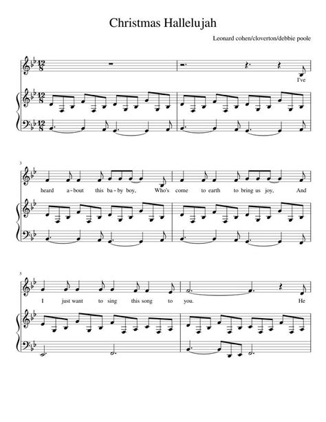Free Printable Christmas Hallelujah Sheet Music - Printable Word Searches