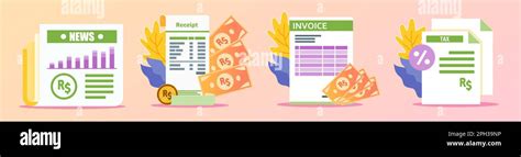Burmese Kyat Receipt And Documents Illustration Stock Vector Image