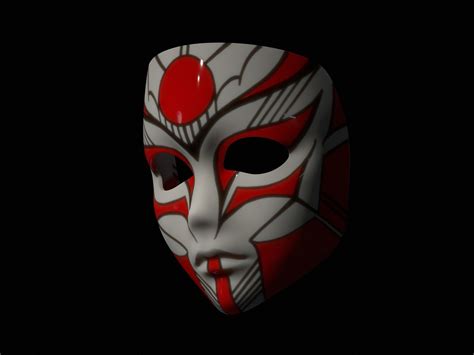 3d Model Of Japanese Dolly Mask Halloween Puppet Free 3d Model 3d