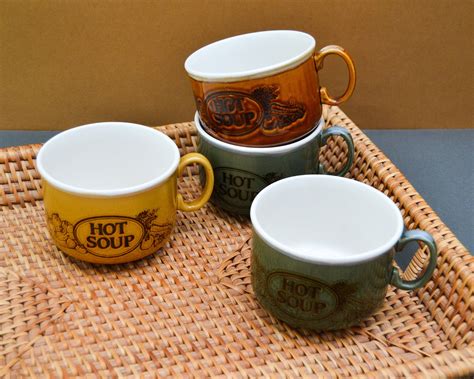 Vintage Soup Mugs Set Of Four Large Mugs By Littleyellowtable On Etsy