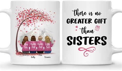 Amazon Gossby Personalized Custom Mug 4 Sisters There Is No