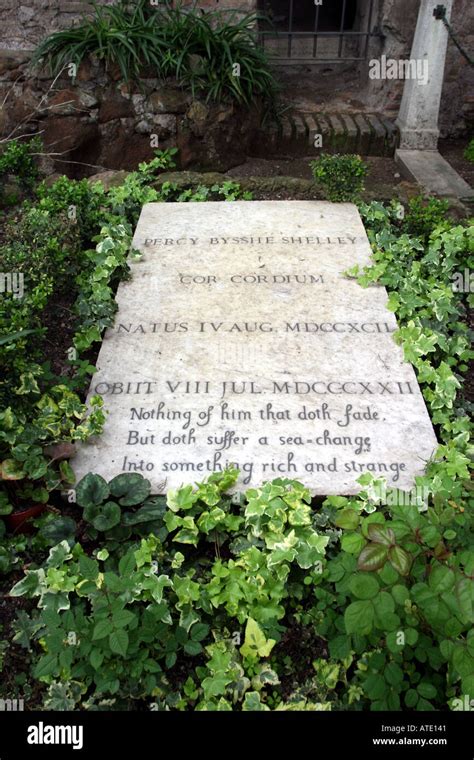 Grave Of Percy Bysshe Shelley In The Protestant Cemetery In Rome Italy