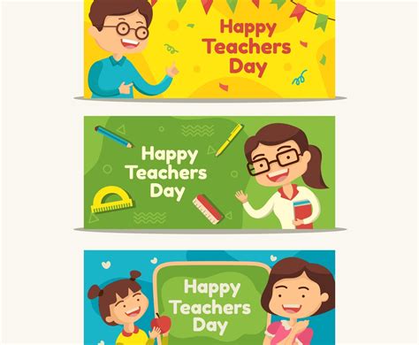 Happy Teachers Day Banner Freevectors