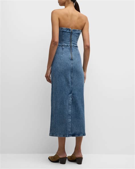 Triarchy Frenchie Strapless Denim Tube Dress Neiman Marcus