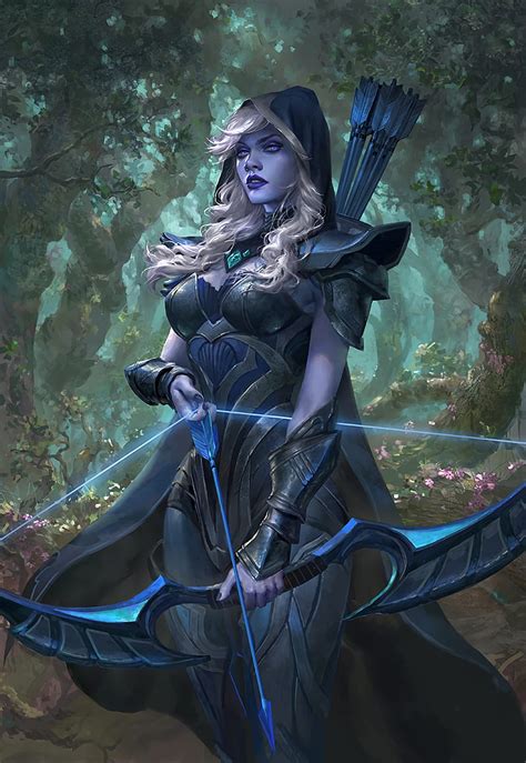 Arte Digital Obra De Arte Mujer Videojuegos Dota 2 Drow Ranger