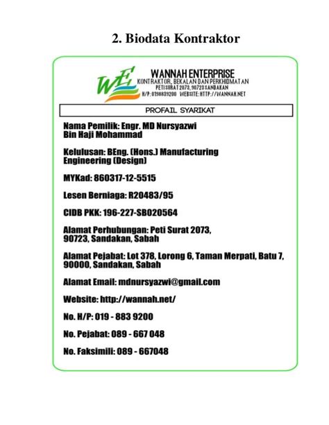 Contoh Profile Syarikat Enterprise Pdf