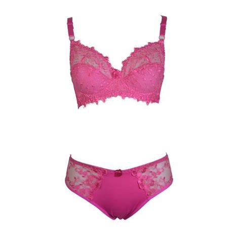 Ensemble Soutien Gorge 95C Et Culotte En Dentelle Rose Fuchsia Lingerie Femme Rose Cdiscount