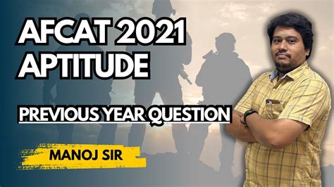 Afcat Previous Year Aptitude Questions Manoj Sir Youtube