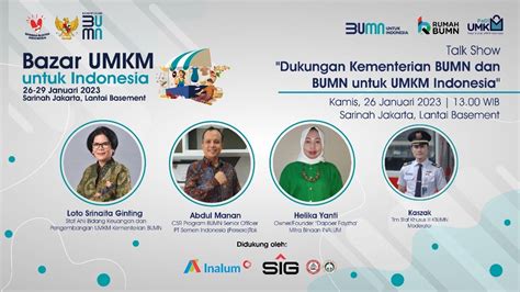 Talk Show Dukungan Kementerian Bumn Dan Bumn Untuk Umkm Indonesia